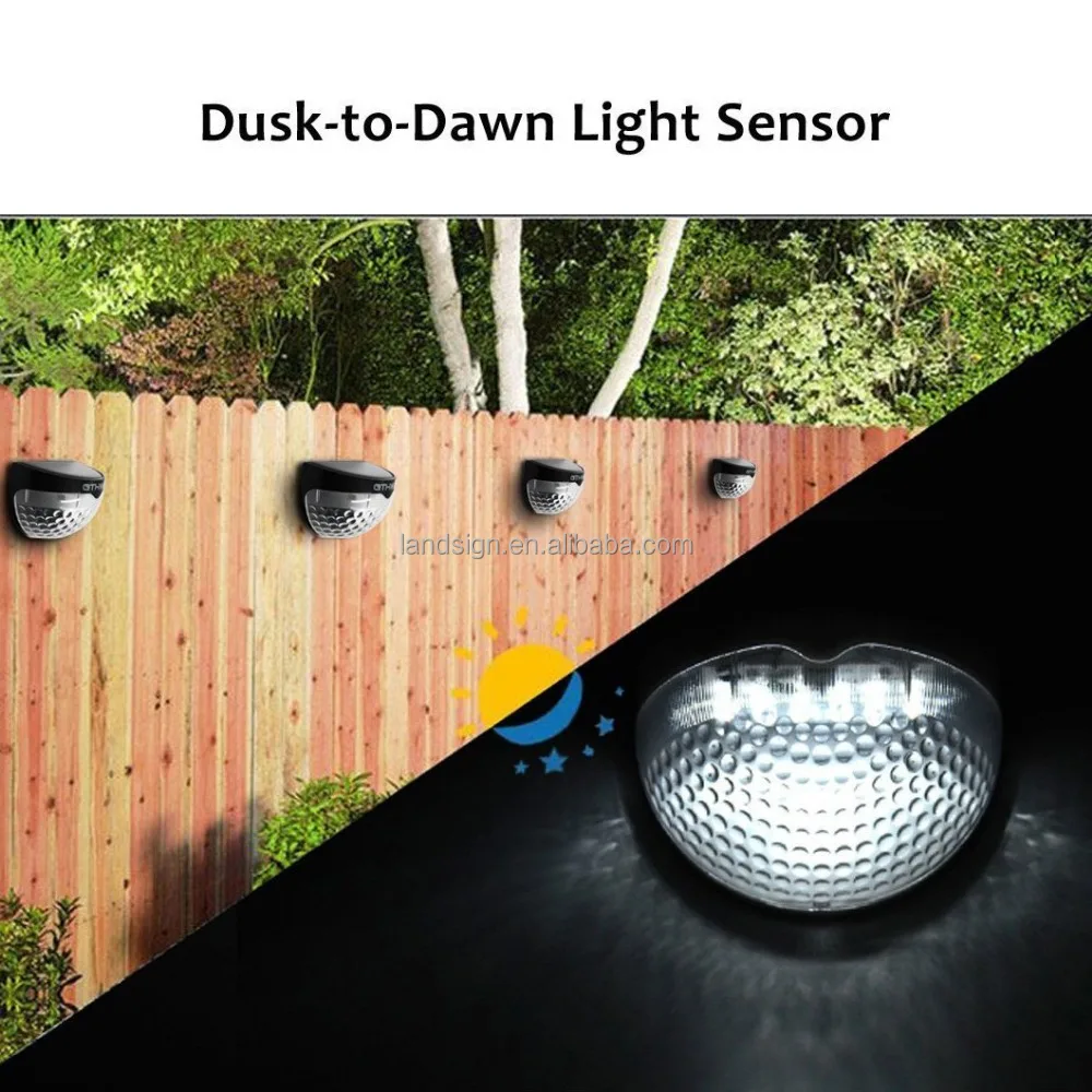 Solar fence light ,semi-circle 6LED wa-terproof powered solar wall lights,outdoor wall mount decorative lights