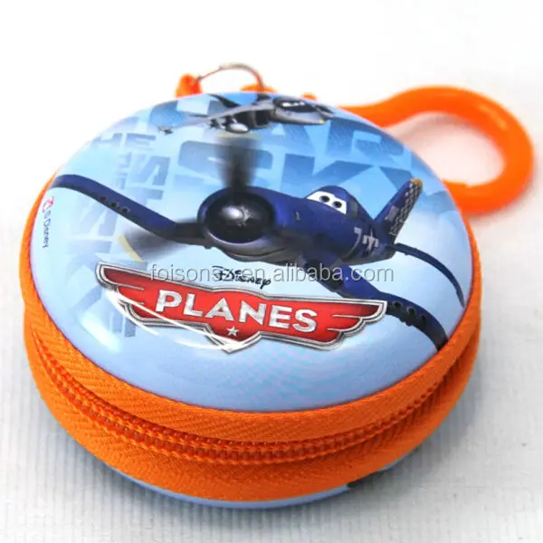 gorgeous round princess zipper coin metal tin wallet hanging tin purse