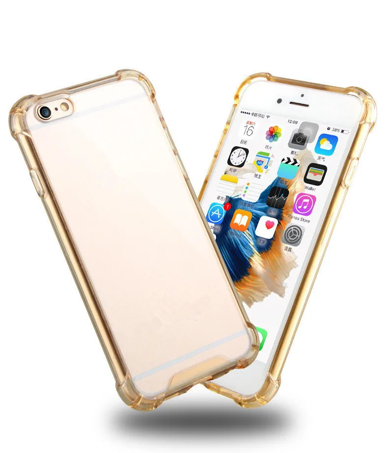 4 Shockproof Clear Soft TPU Case for iPhone 6/7/8 Plus, For iPhone 8 Plus Case, For iPhone 7 Plus Case