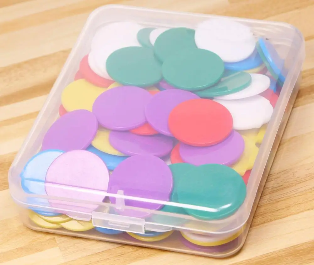 Plastic Learning Counters Disks Markers for Math Practice and Poker Chips Game Tokens with Storage Box