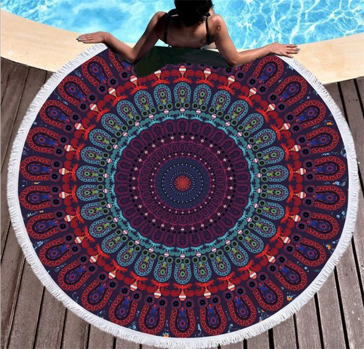 Cotton Velour  Round Beach Towel,Brazil Beach Towel