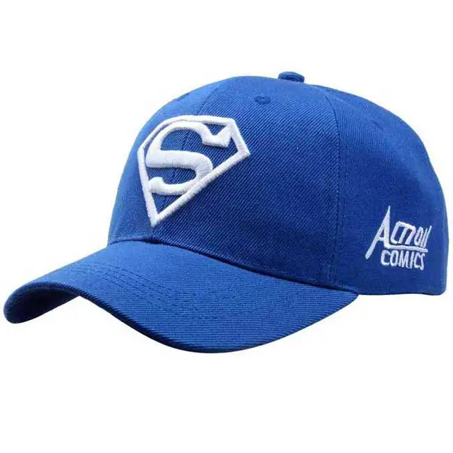 6 Panel Baseball Cap Superman Embroidery Sport Hat Wholesale Outdoor Caps