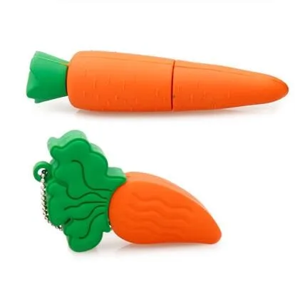 Wholesale Bulk PVC Carrot Design USB Memory Stick / Customized Soft Rubber Food Carrot USB Flash Drive
