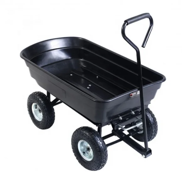 used garden metal Dump green Cart Heavy Duty 4 Wheel Garden Wagon