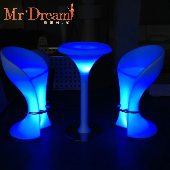 glow in the dark dubai indoor outdoor hotel restaurant  nightclub led bar table furniture