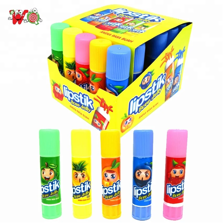 Hot sale crazy jam jelly toy lipstick shape candy for kids