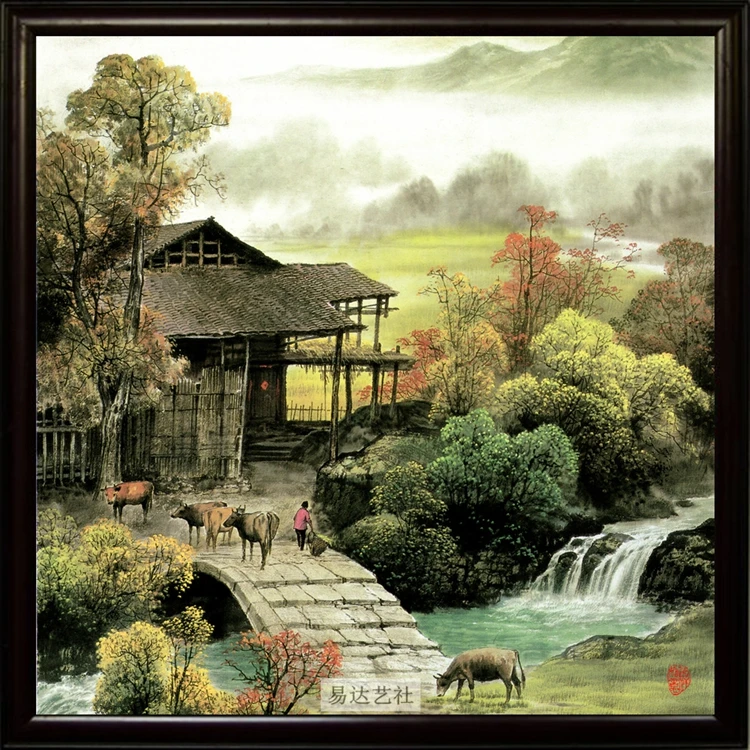 Chinese Landscape Special Ceramic Art Decor Painting