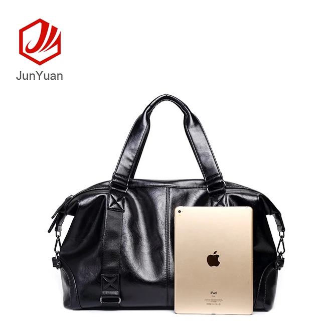 
JUNYUAN 2019 PU Leather Custom Folding Mens Travel Bag Custom Duffle Bags 