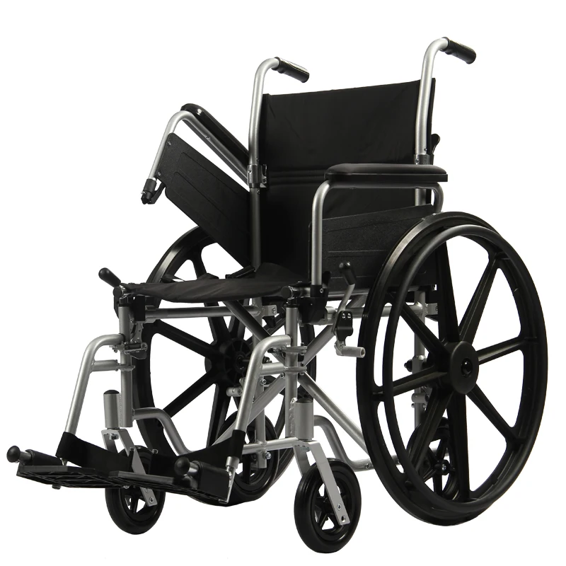 6 wheel detachable lightweight portable folding aluminum alloy wheelchair bariatric wheelchair with disabilities