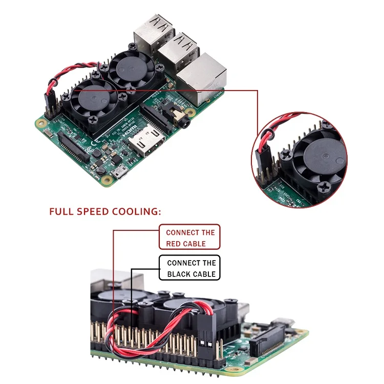 Лидер продаж Raspberry Pi 3 двойной вентилятор с радиатором для охлаждающий