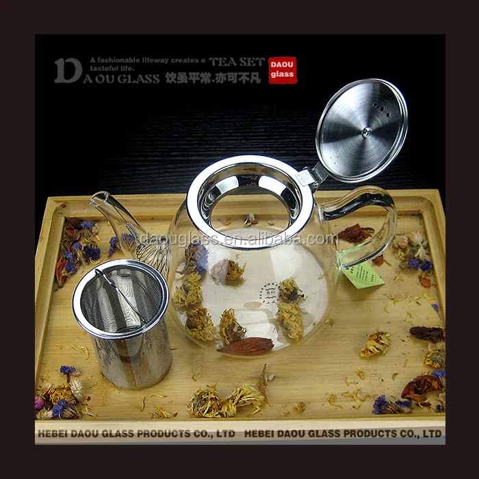 
teapot 900ml multi-purpose Heat-Resisting Clear Glass Flower Teapot Coffee Water Tea Pot with Stainless steel Filter & Lid 