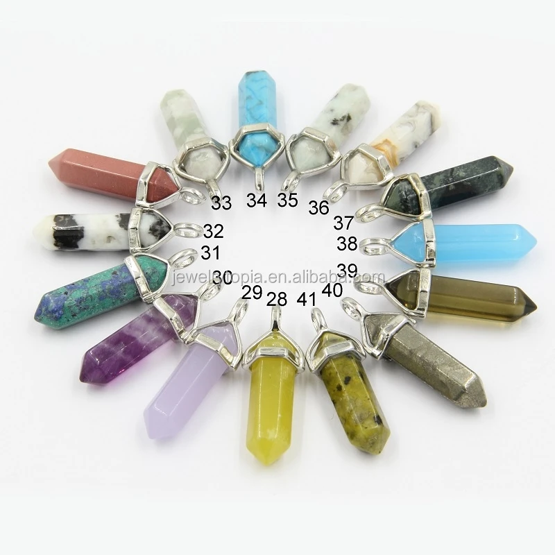 Hot Sale Cheap Natural White Quartz Healing Crystal Hexagonal Point Pendants