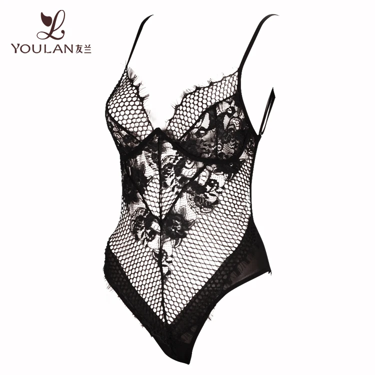 Sexy Body Wear Shape Black Sexy Lace Lingerie Female Bodysuit