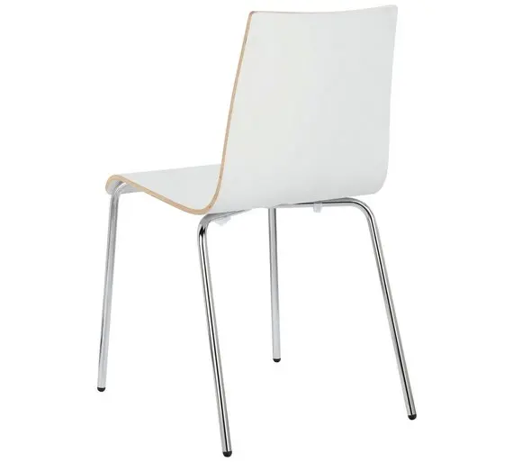 Изогнутое деревянное кресло с хромированными ножками для ресторана