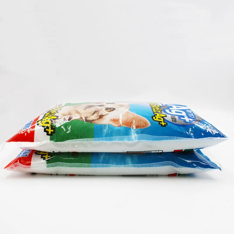 High Quality Custom Printed  2L 5L 6L 7L back seal cat litter packaging bag