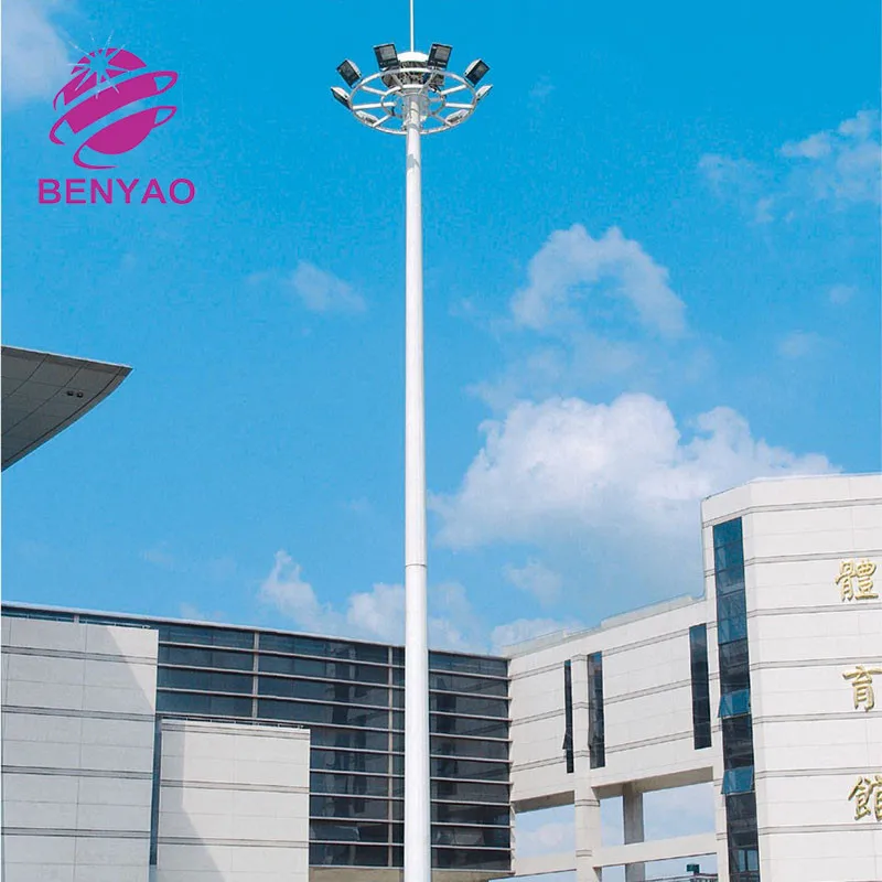 Customize design fiberglass hinged high mast light pole