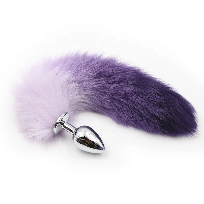 Large Artificial Fox tail anal plug cheap fake fur fox tail Cosplay Fetish Sex Female Bondage Fox Tail Plugs Butt Plugs