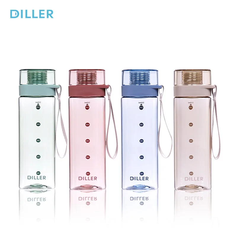 Hot Products 400ml 550ml 700ml Square Shape Transparent Plastic Drinking Bottle Safe and environmentally friendly