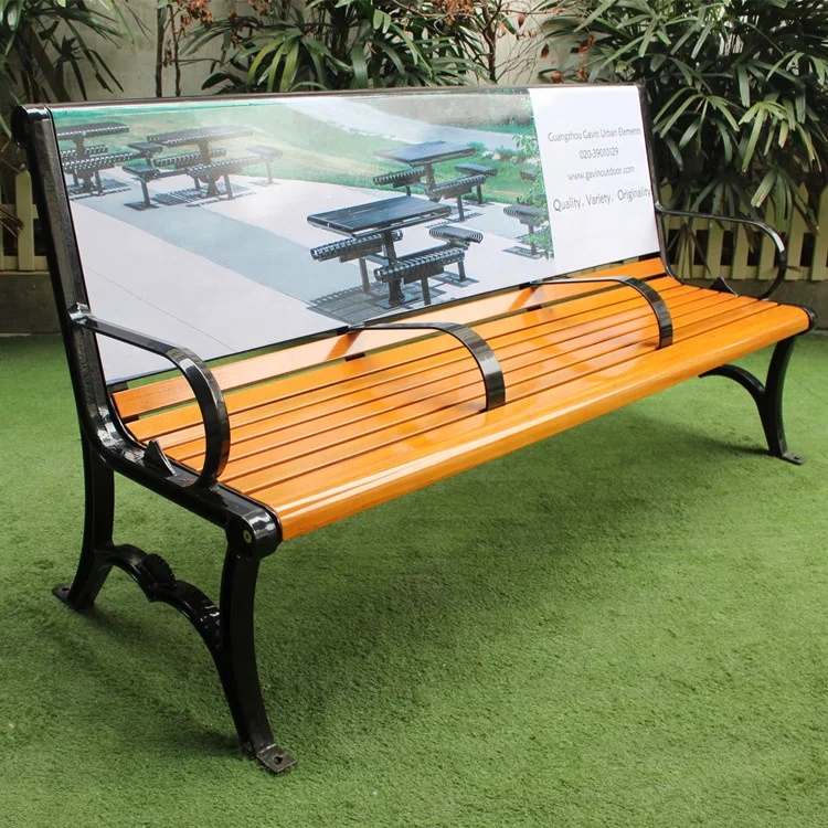 Gavin customized waterproof street metal steel bus stop advertising bench seat
