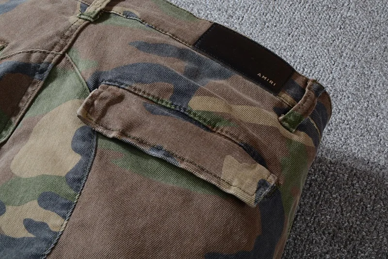 OEM туманные Узкие рваные брюки-карго для байкеров камуфляжные