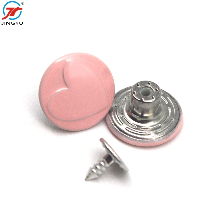 Wholesales Custom Garment Accessories Metal Different Types Of  Plastic Cap Metal Shank Jeans Button