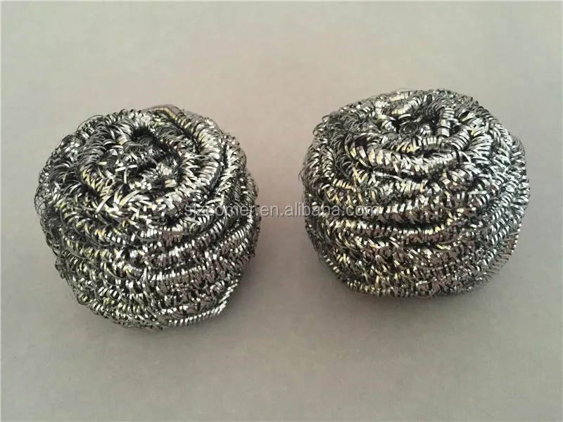 Kitchen Cleaning Ball Stainless Steel Dish Scrubber / Pot Pan Metal Scourer With Kitchen Mesh Sponge Scourer