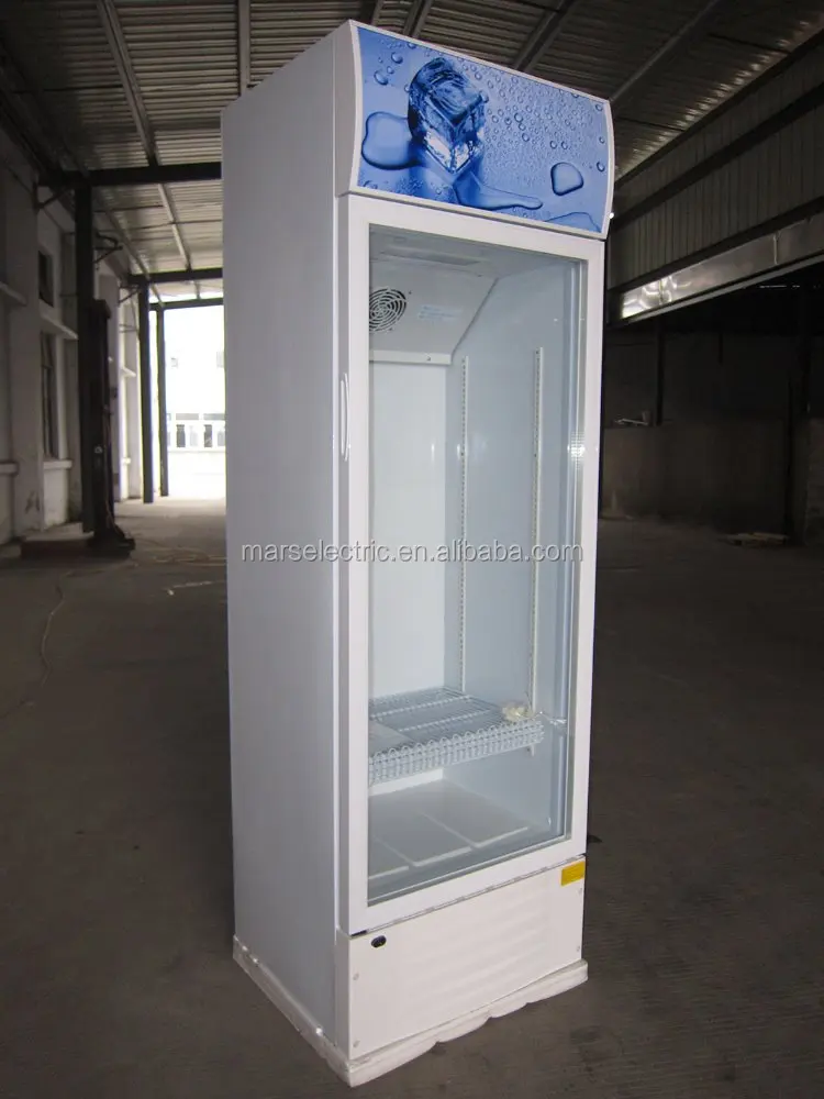 MARS design glass showcase for home LC-360F 360 liters commercial upright showcase / display cooler with led lights