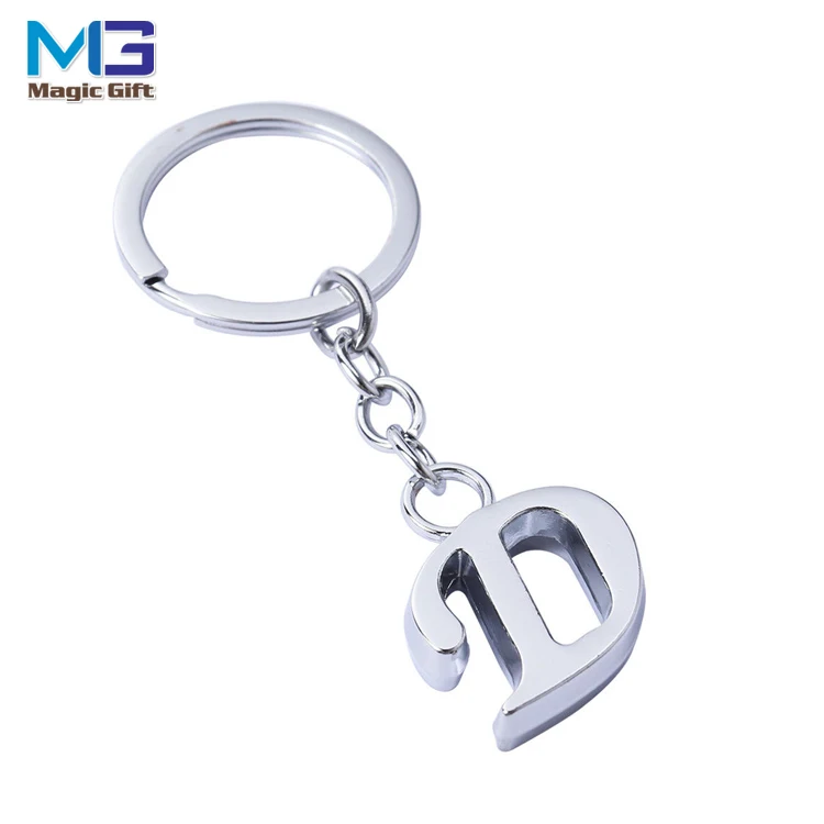 Hot sale A - Z Letter Alloy Phone Pendant Car Keyring Creative Gift letter R keychain metal Pendant