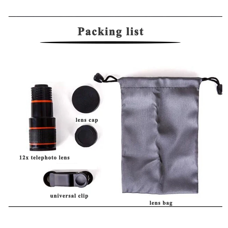 LIGINN best selling consumer electronics mobile accessories 12X Zoom optical Telescope lens for Christmas gift