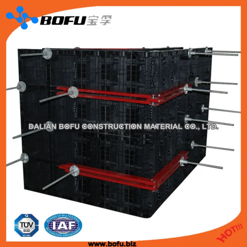 reusable plastic formwork panel for wall