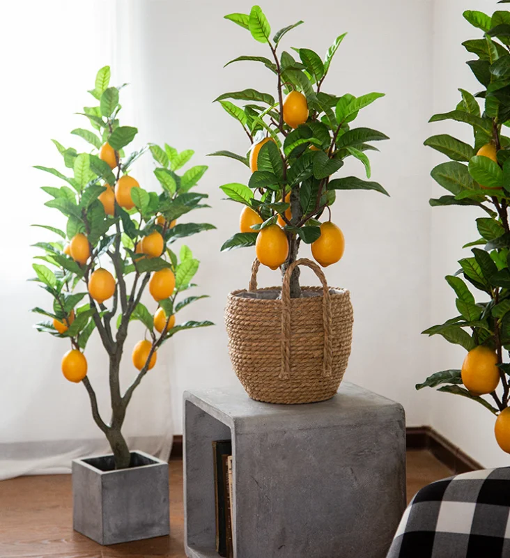 
artificial lemon tree fruit tree plant bonsai fresh fruit tree for decoration 