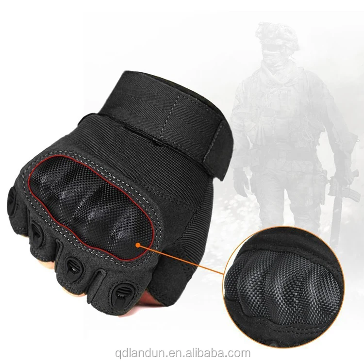 Best Black Half Finger Lightweight Military Tactical Gloves For Army