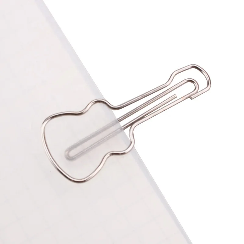 Rose Gold and Yellow Gold ,Metal silver color cute Guitar shaped paperclips bookmarks planner clips
