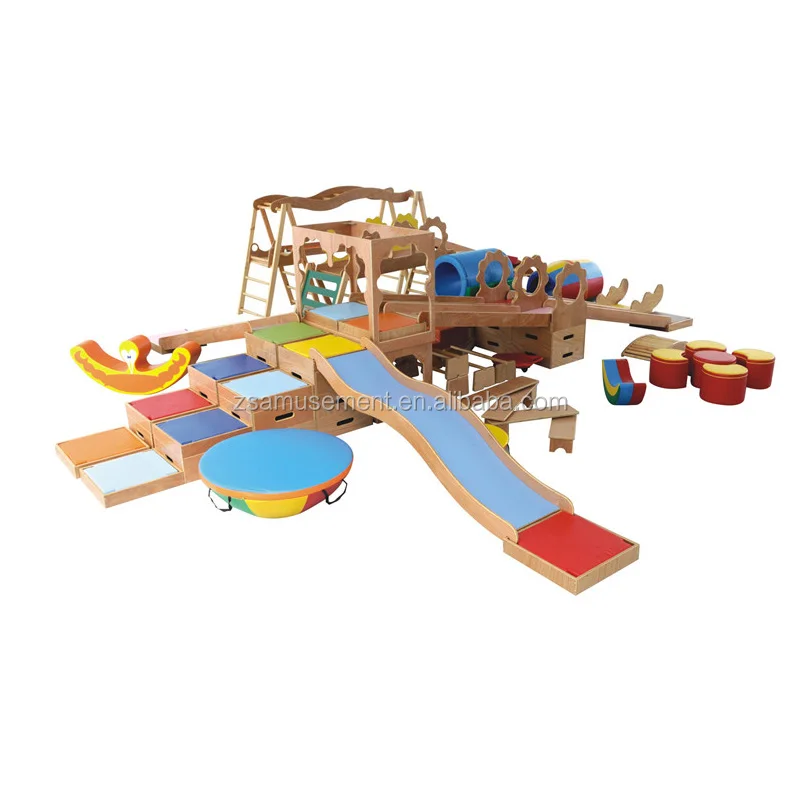 Hot sale Wooden Soft Play Used school playground equipment for sale