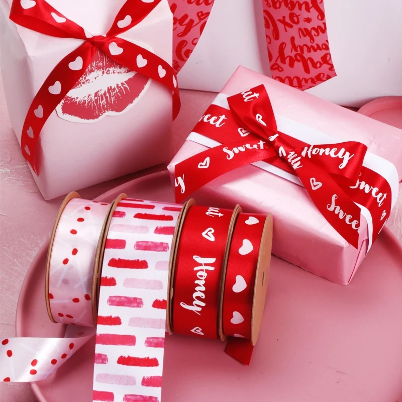 LaRibbons New Product Sweet Heart Honey Love Valentine Collection Printed Ribbon