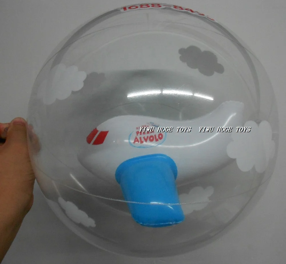 PVC summer fun inflatable 3D animal beach ball with fish inside