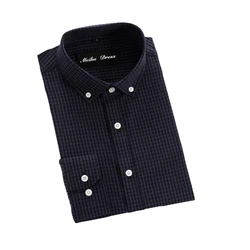 2022 Mens Fashion Button Up Down Shirts New Model Long Sleeve Plaid Shirts Shape Elegant Design Classic Style OEM Shirts For Men