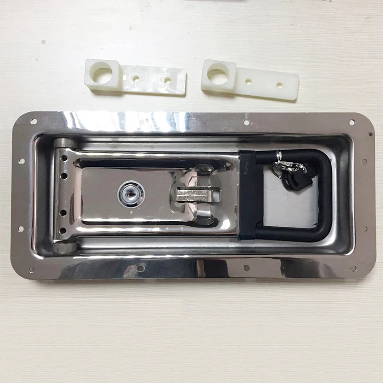 Heavy Duty Truck Door Lock 304 Stainless Steel Tool Box Paddle Lock Latch RV Trailer Door Lock Key Handle