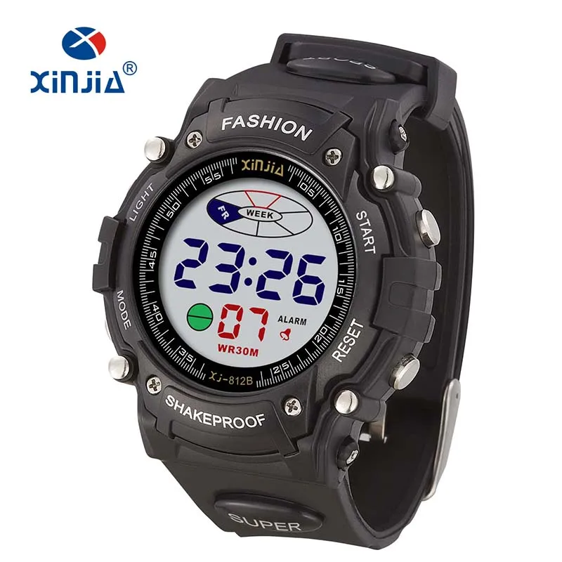 Мужские водонепроницаемые цифровые наручные спортивные часы