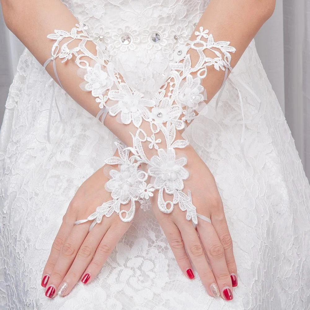 
fingerless lace bridal gloves long lace gloves 