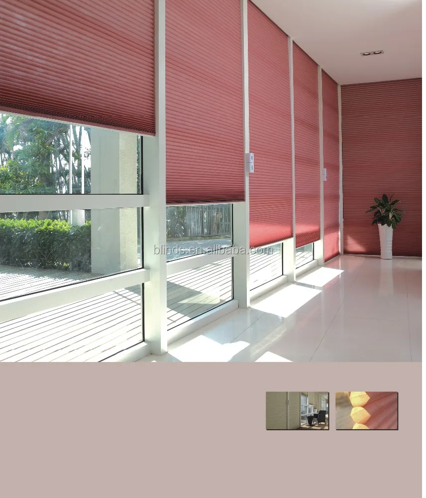 Electric/motor window honeycomb blinds,skylight indoor honeycomb blinds shade