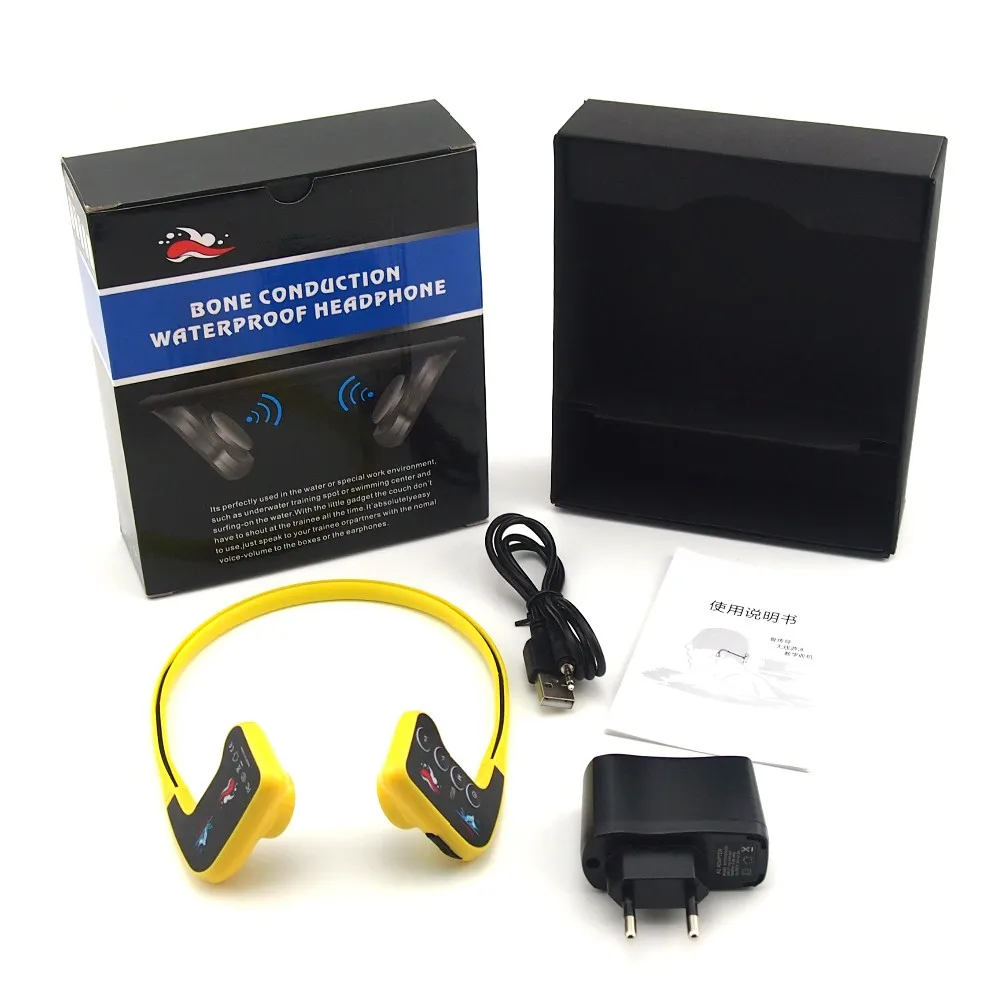 Waterproof Marine FM Radio Transceiver Bone Conduction Headset Aquatic Sport Training Sailing Boat Swimming Headphone