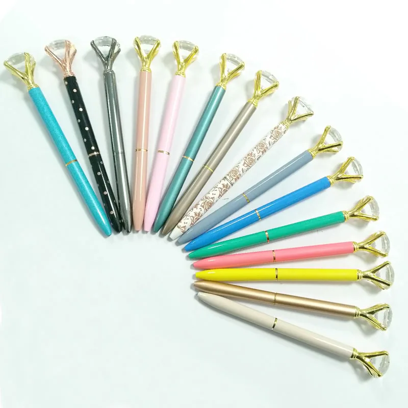 Корейская Оригинальная Черная перьевая ручка с кристаллами и стразами, канцелярские принадлежности, простой стиль, алмазная ручка