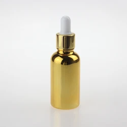 10 мл, 15 мл, 20 мл, 30 мл, 50 мл, 100 мл, серебристый металлический флакон с пипеткой для жидкости для электронных сигарет, золотистая стеклянная бутылка с гальваническим покрытием