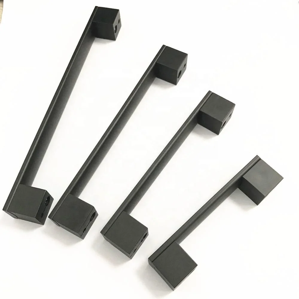 D3083 Black Matt Furniture Hardware Cabinet Square Pull 128mm & 160mm Drawer Handle