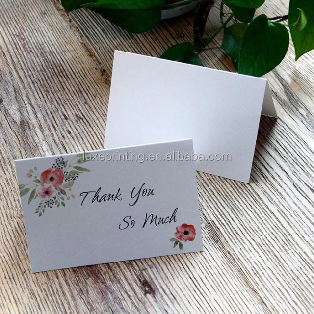 Wholesale custom printing greeting note paper folding handmade thank you cards with envelopes