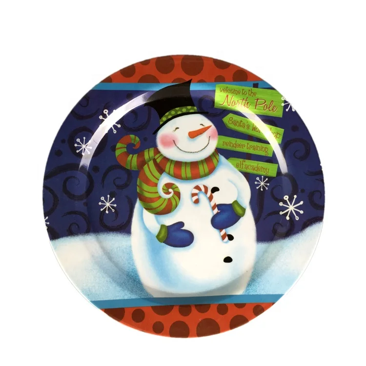 2019 newest popular on USA market plastic melamine dinner plate for Christmas