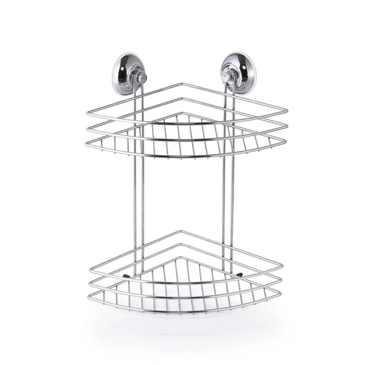 
High quality bath bedroom suction cup rose gold shower rack corner caddy 