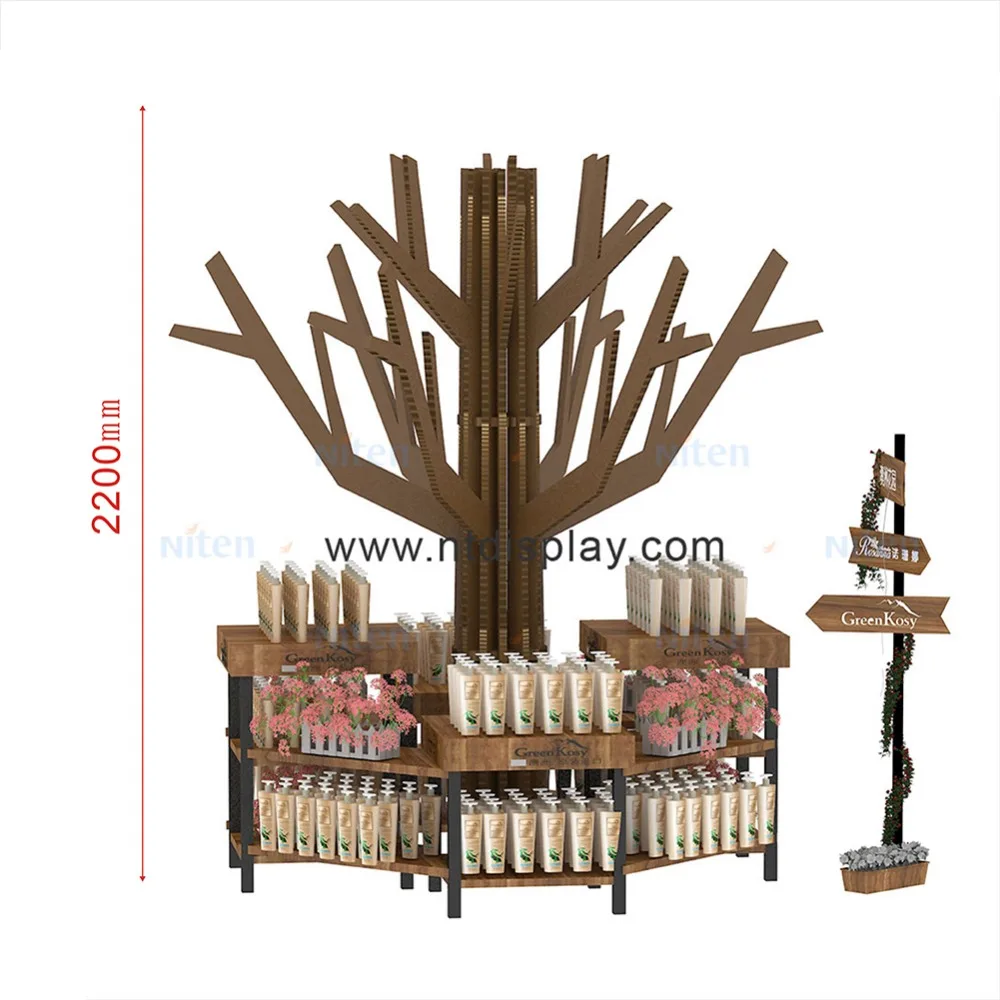 In vogue wood displays display gondolas for promotional cosmetics shelves gondola