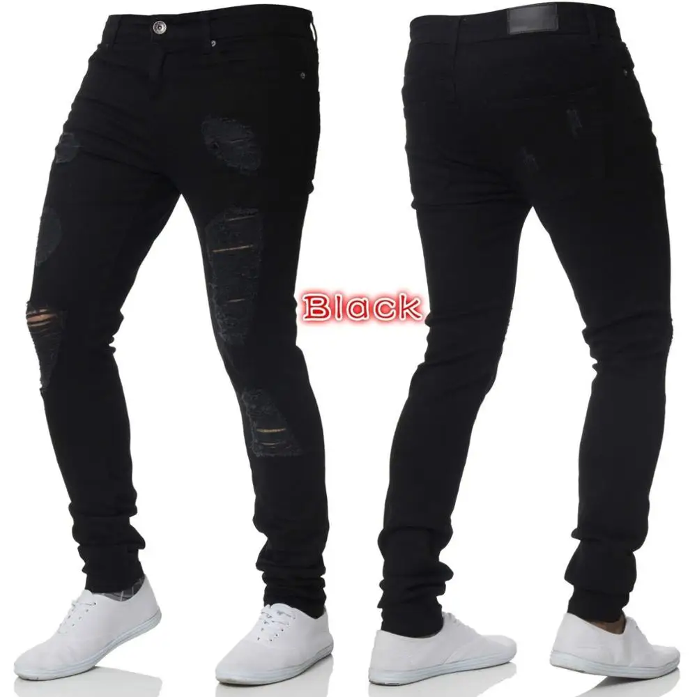 
High Waist Breathable Denim Jeans Man Slim Stretch Denim Jean Bodycon Tassel Belt Bodycon Skinny Push Up Jeans For Man 